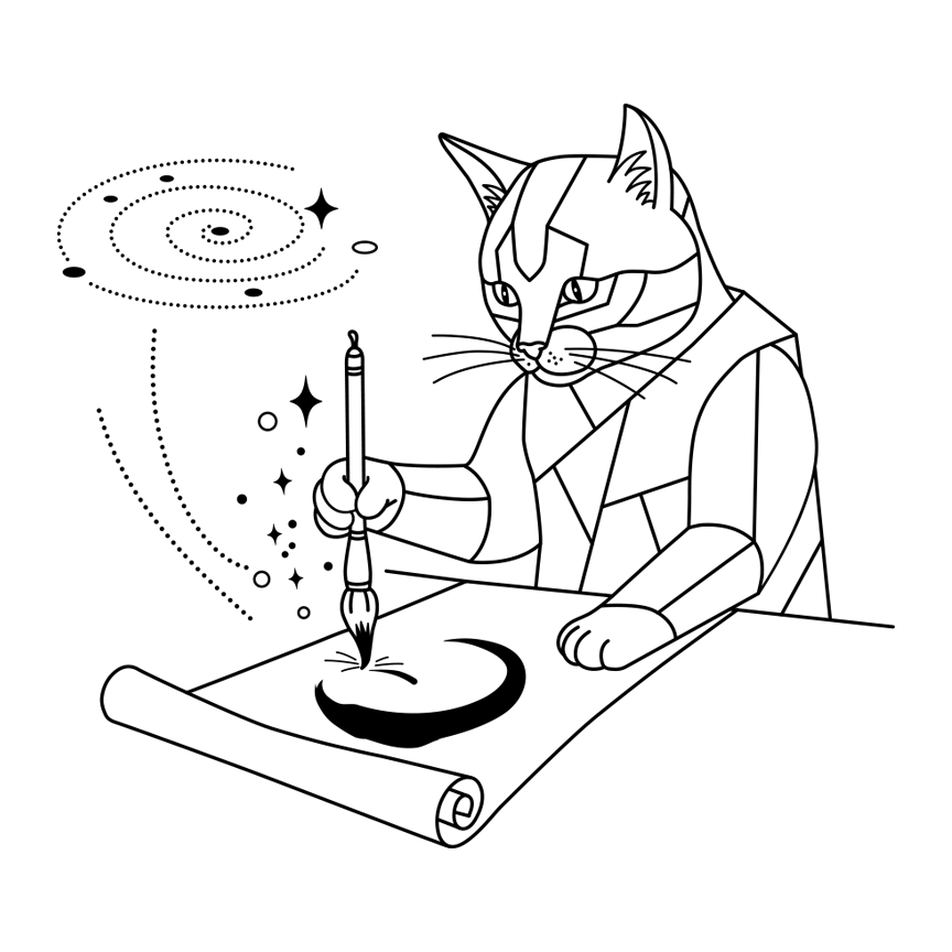 Cosmo Calligrapher Cat