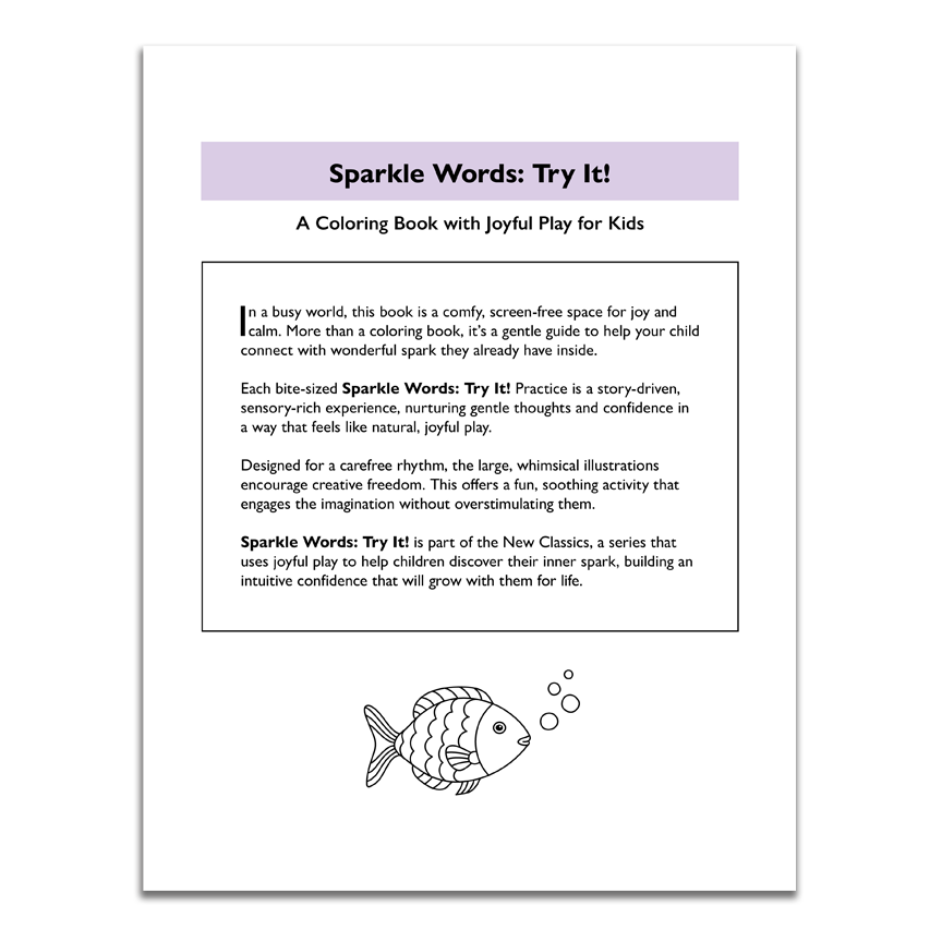 Sparkle Words: Try It! - Printable Book (Full Edition)