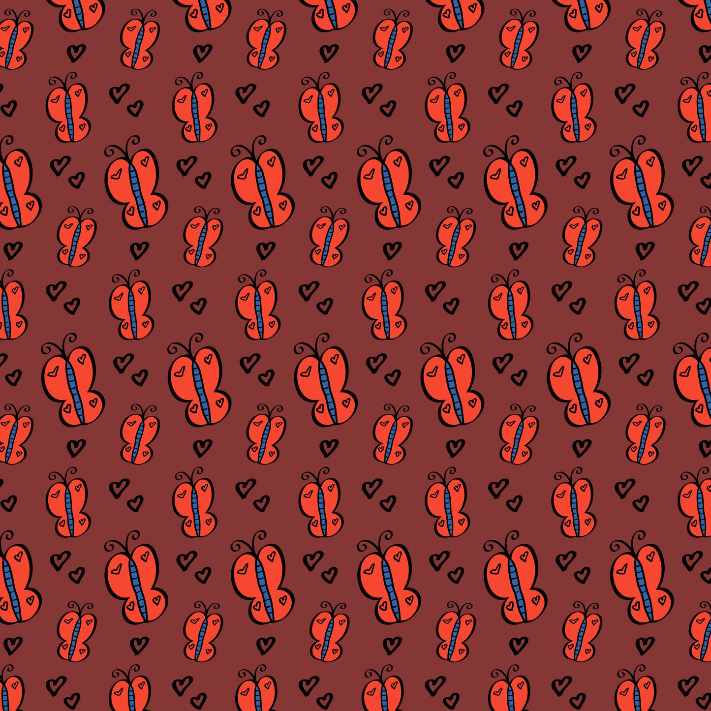 Red Butterfly Pattern