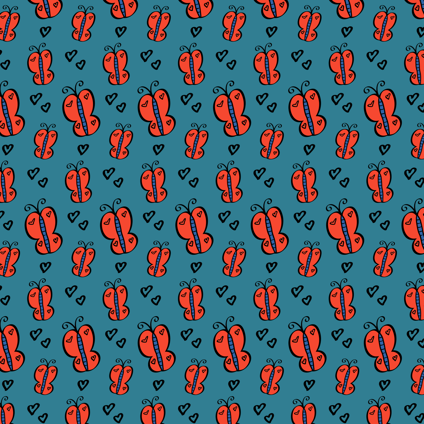 Red Butterfly Pattern